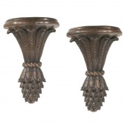 Pair of French Bronze Wall Brackets